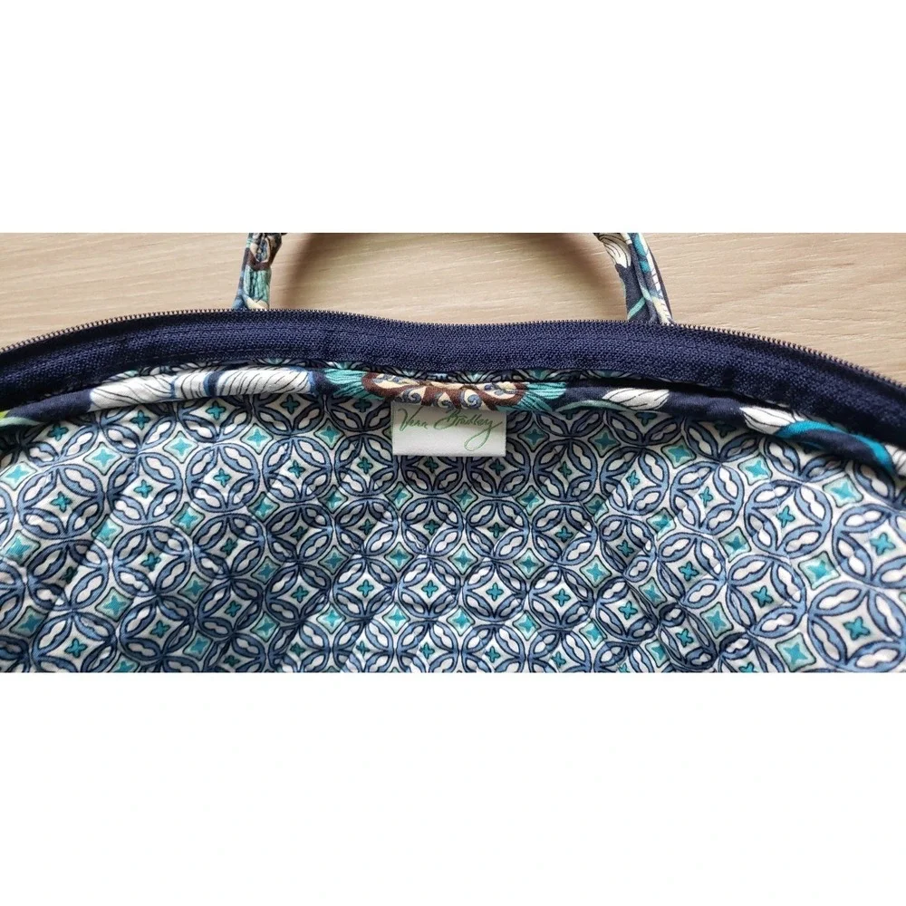Vintage Vera Bradley Laptop Case & Lunch Bag Blue Floral Quilted Set Made in USA